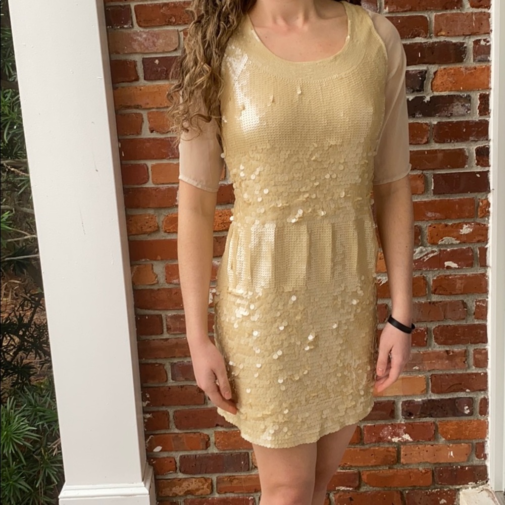 Gold sequin dress